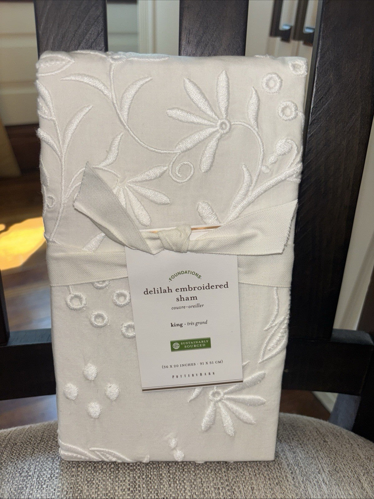 Pottery Barn Disney King White Pillow Sham wedding holiday gift party floral 1