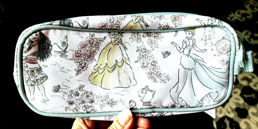 School Pottery Barn Princess pencil CASE Cinderella Belle Disney castle + bag .