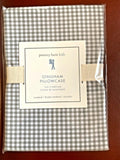 Disney School Pottery Barn plaid gingham check grey gray white kids Pillowcase [