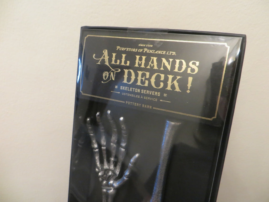 Pottery Barn Skeleton serving set Bones Halloween Party school gift holiday j