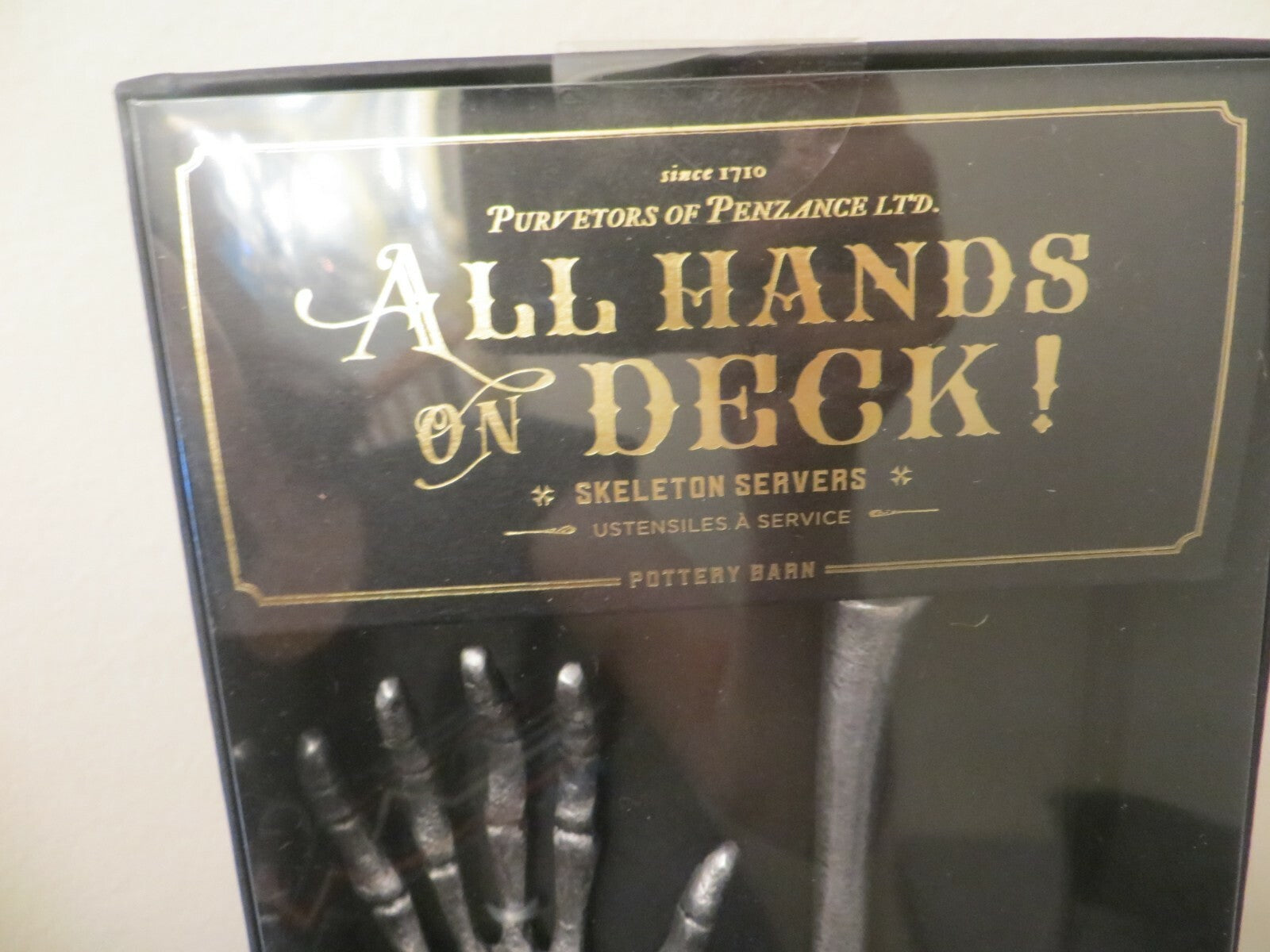 Pottery Barn Skeleton serving set Bones Halloween Party school gift holiday j