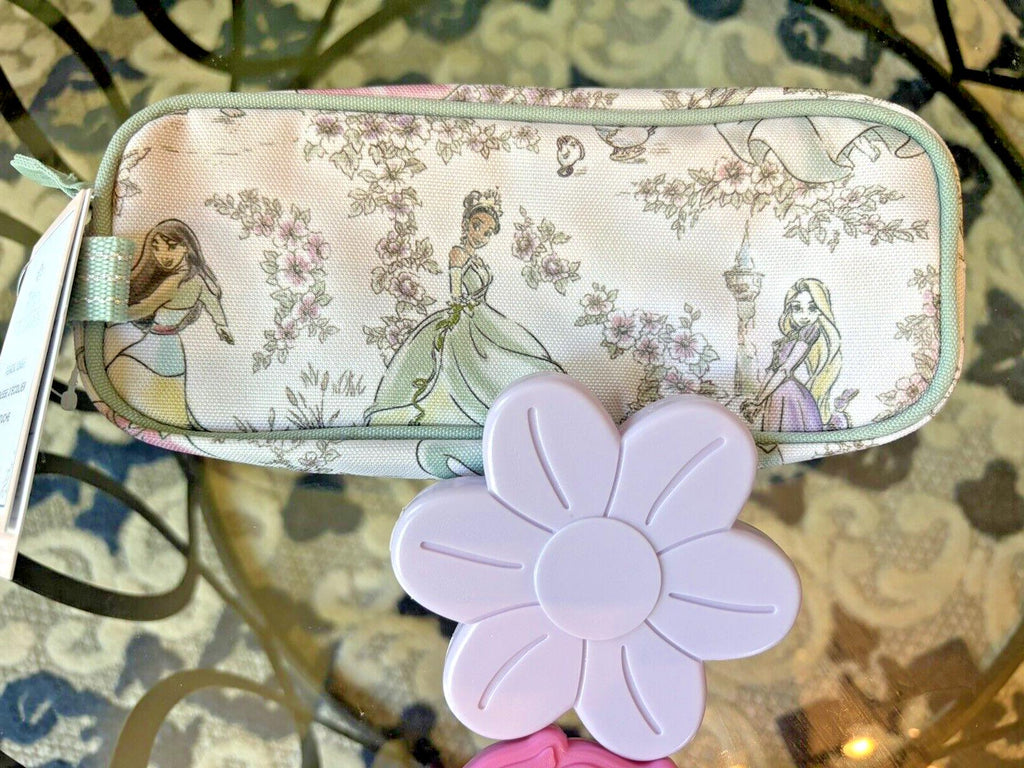 School Pottery Barn Princess pencil CASE Cinderella Belle Disney castle + bag .