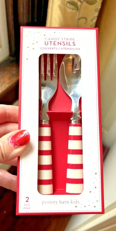 Pottery Barn Nutcracker Christmas + Candy Cane Utensil holiday Seuss party SET -
