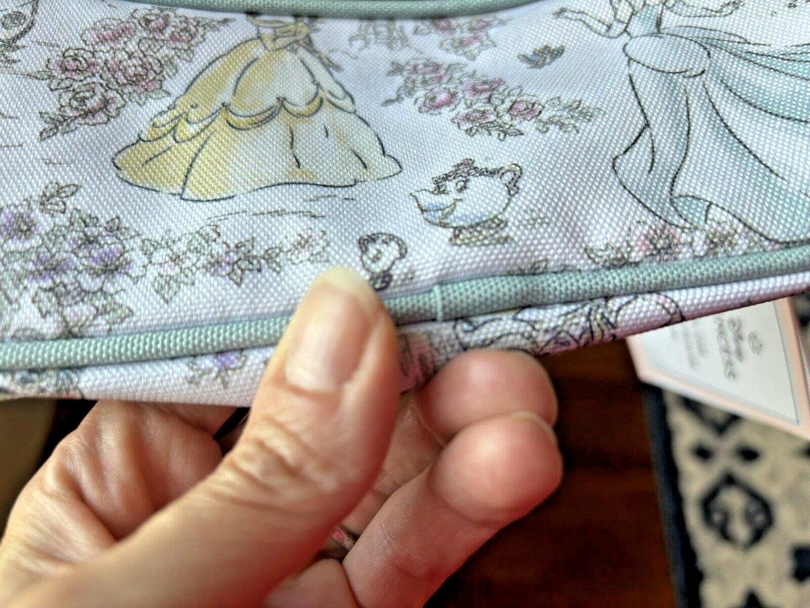 School Pottery Barn Princess pencil CASE Cinderella Belle Disney castle + bag .