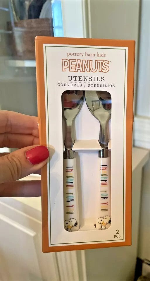 Pottery Barn School SNOOPY Utensil set holiday gift birthday dinner party