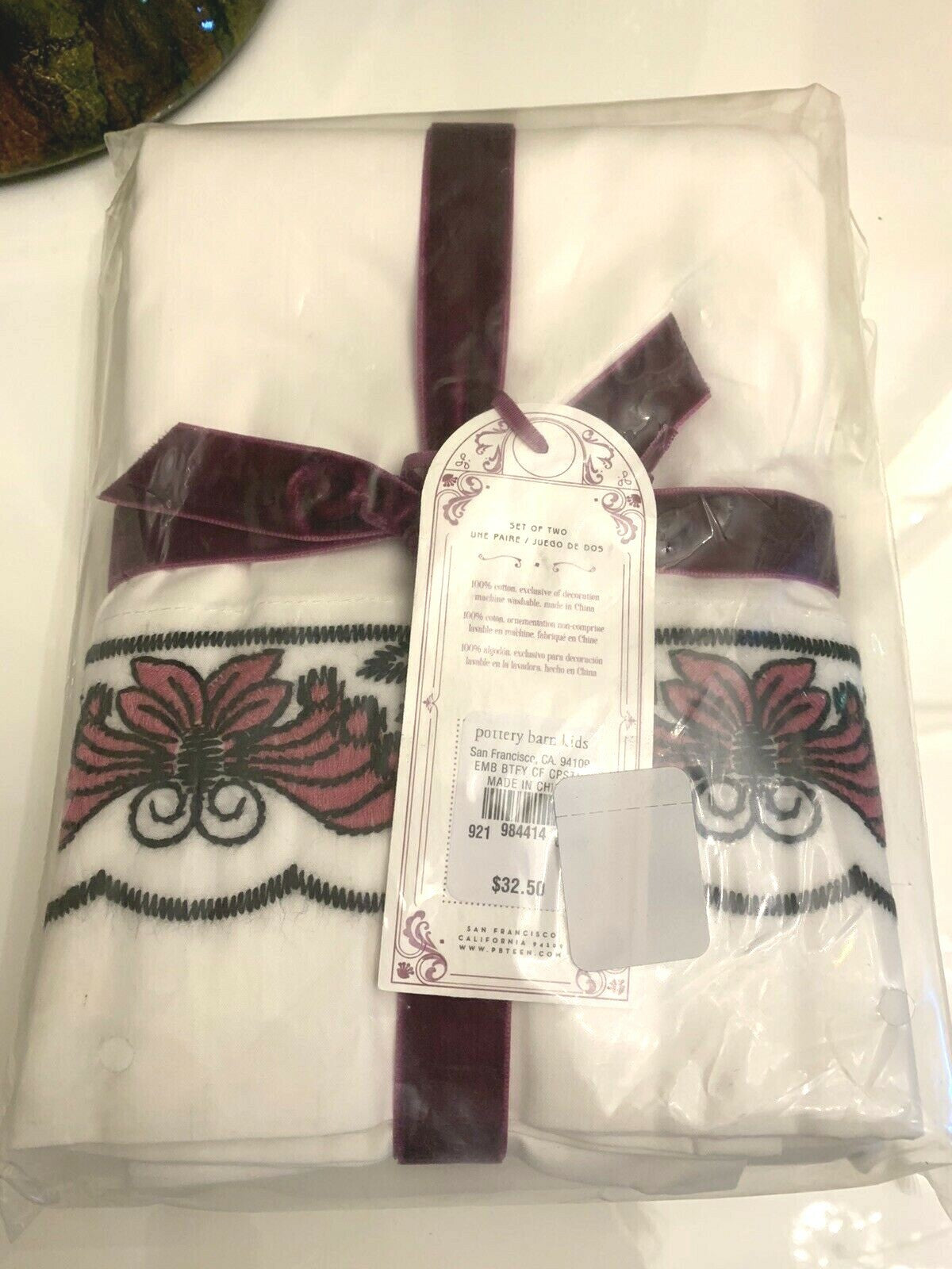 Pottery Barn Anna Sui Butterfly ?? princess holiday girl gift pillowcase SET 2 '