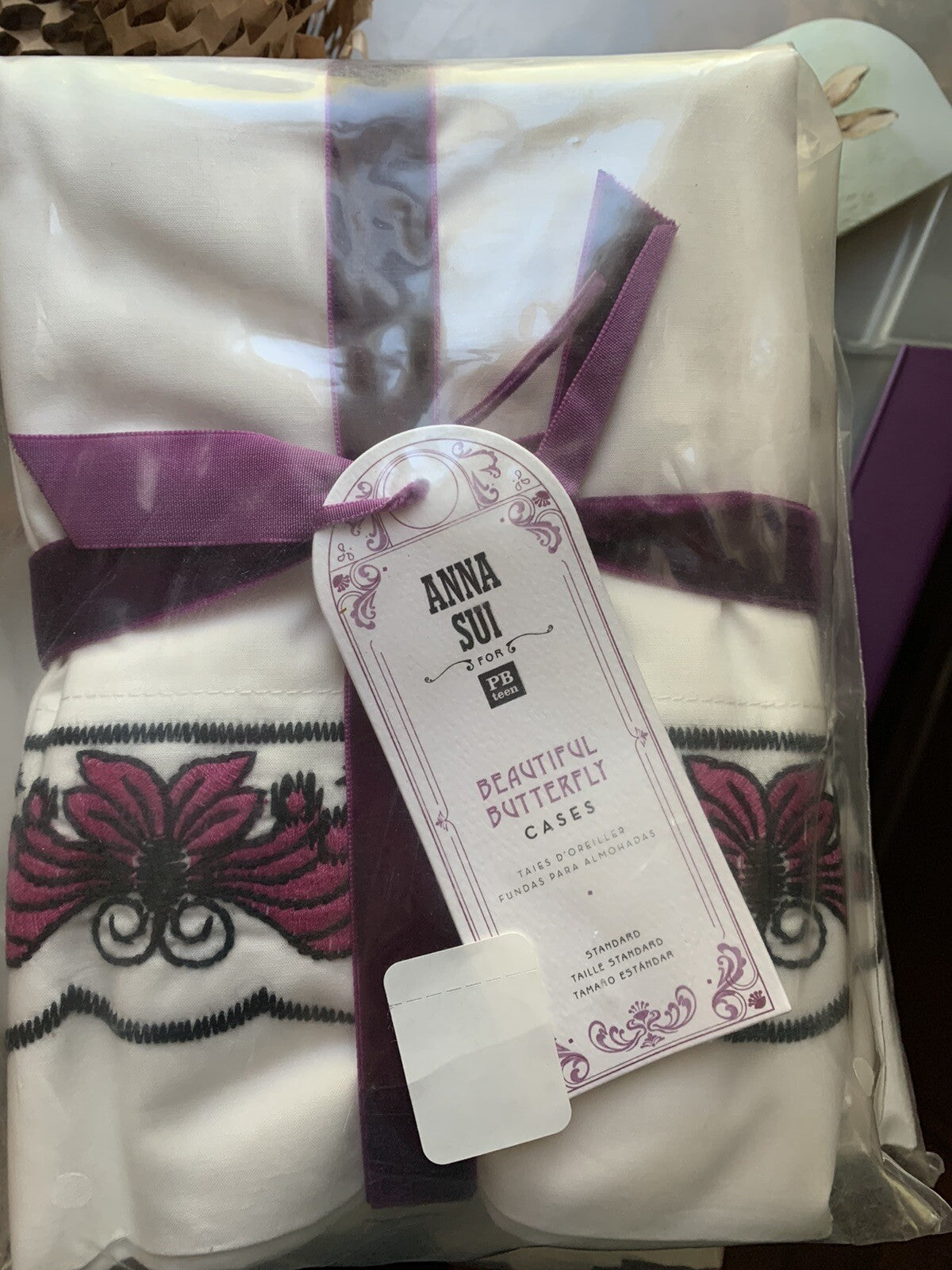 Pottery Barn Anna Sui Butterfly ?? princess holiday girl gift pillowcase SET 2 '