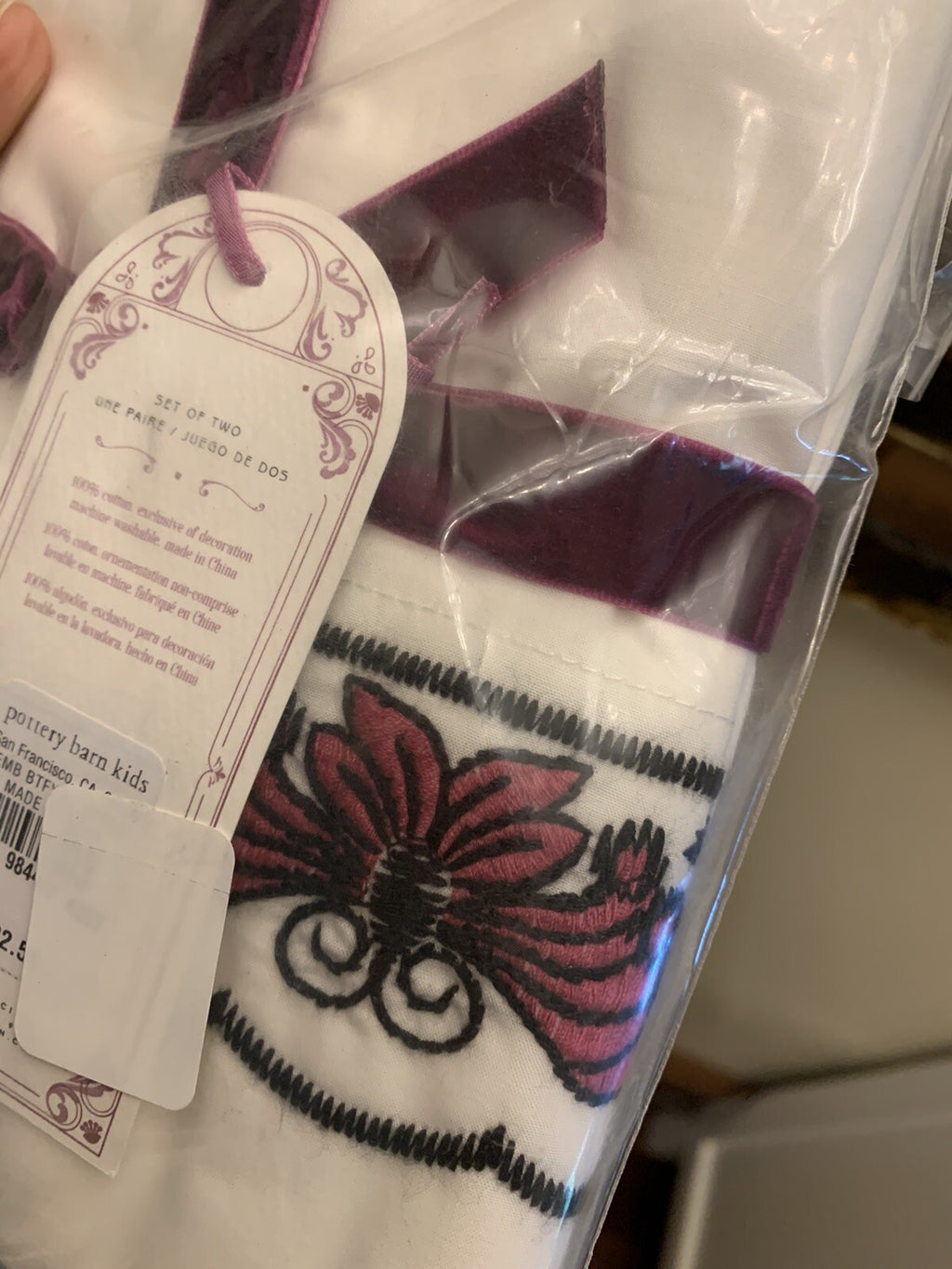 Pottery Barn Anna Sui Butterfly ?? princess holiday girl gift pillowcase SET 2 '