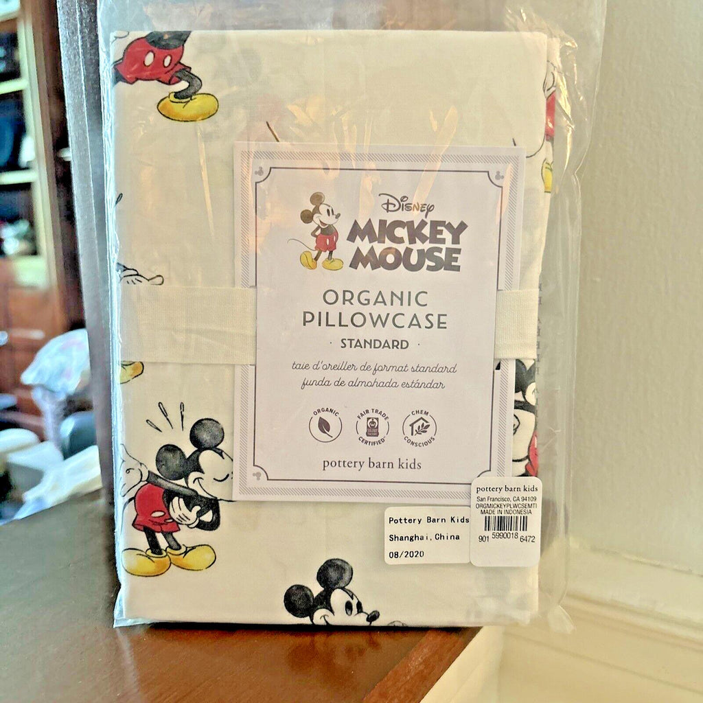 Pottery Barn Kids Disney Mickey Minnie Mouse PILLOWcase holiday party star =