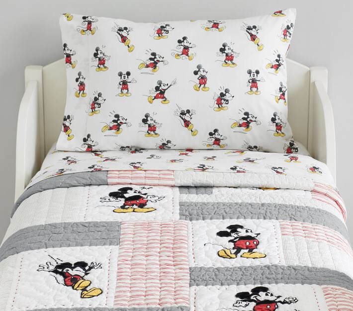 Pottery Barn Kids Disney Mickey Minnie Mouse PILLOWcase holiday party star "