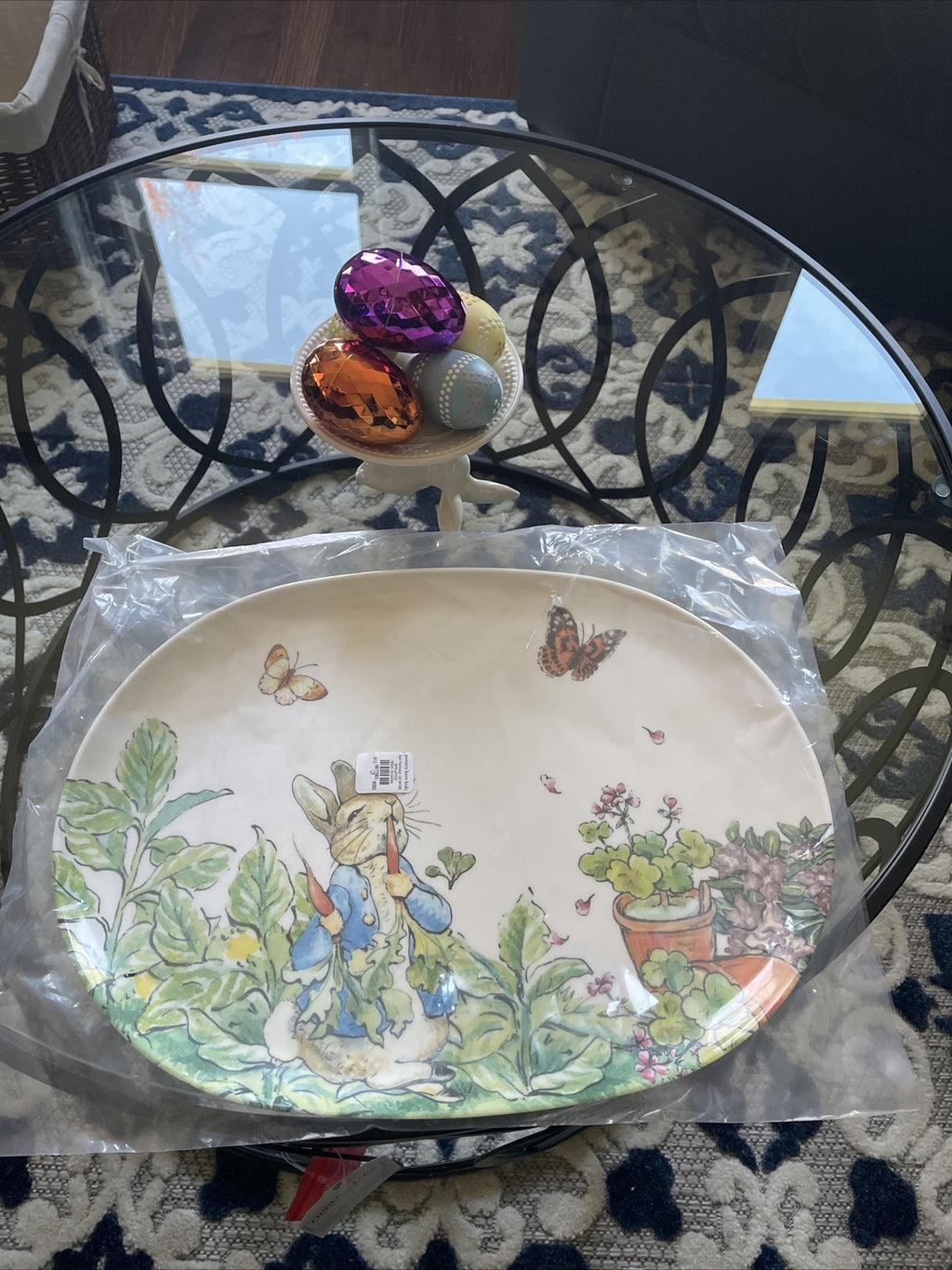 Disney Pottery Barn EAster Platter Party Plate Bunny Peter rabbit holiday gift j