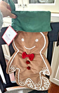 Pottery Barn Holiday Christmas stocking Gingerbread man Velvet gift Disney kid '