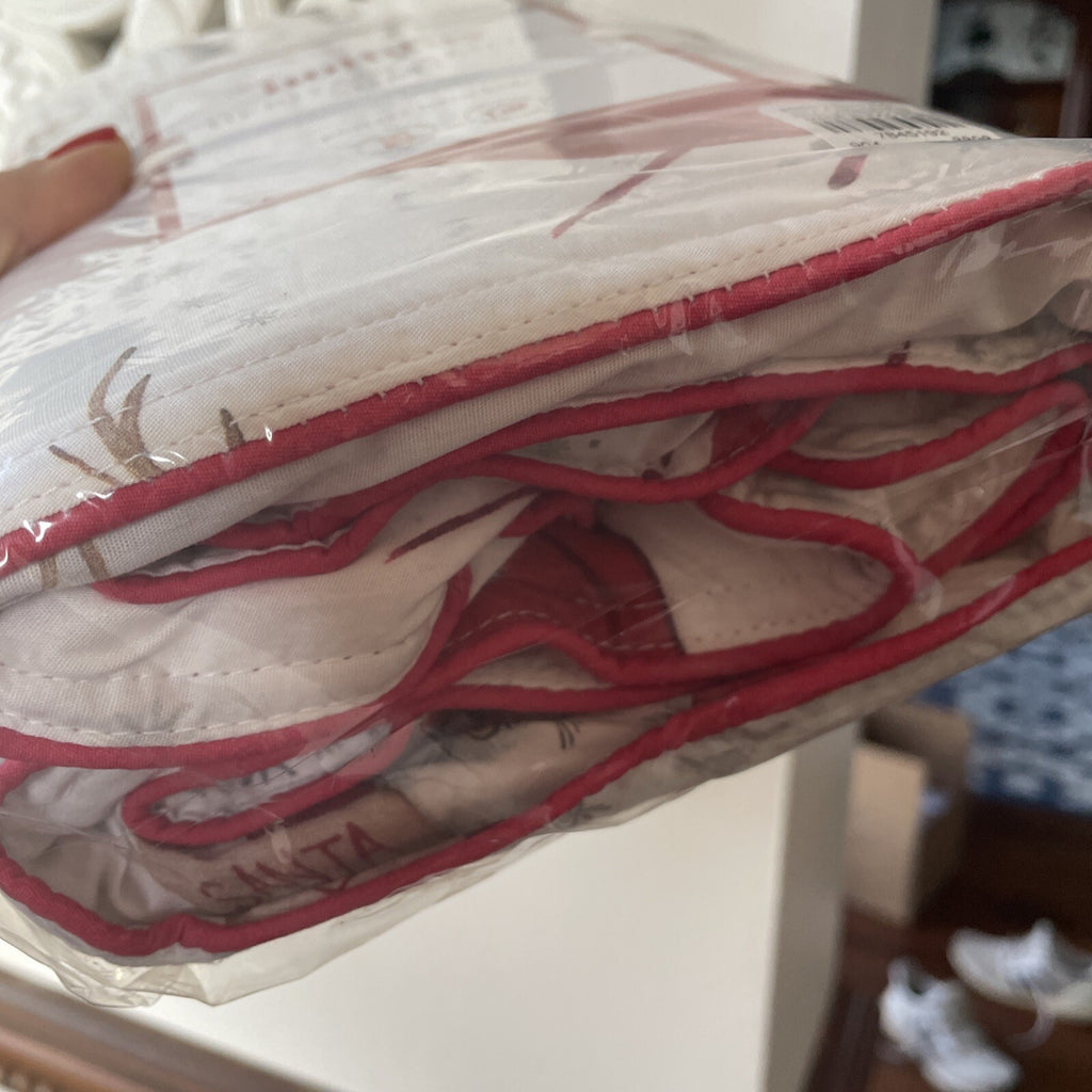 Pottery Barn Christmas Holiday Pillow SHAM Heritage Rudolph Santa Party Disney q