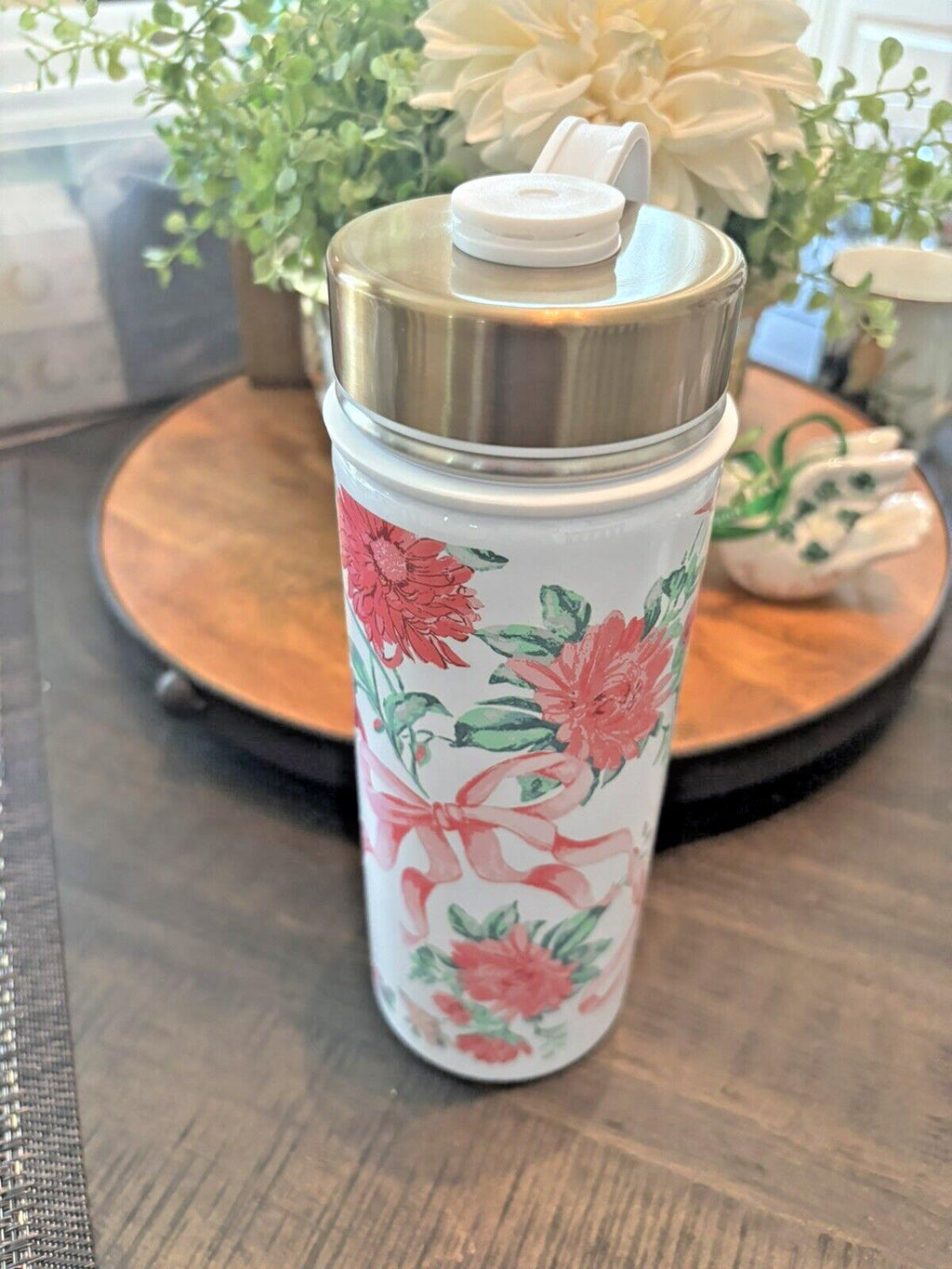 School Pottery Barn LoveShack Floral WATER BOTTLE flower holiday girl pink kid .