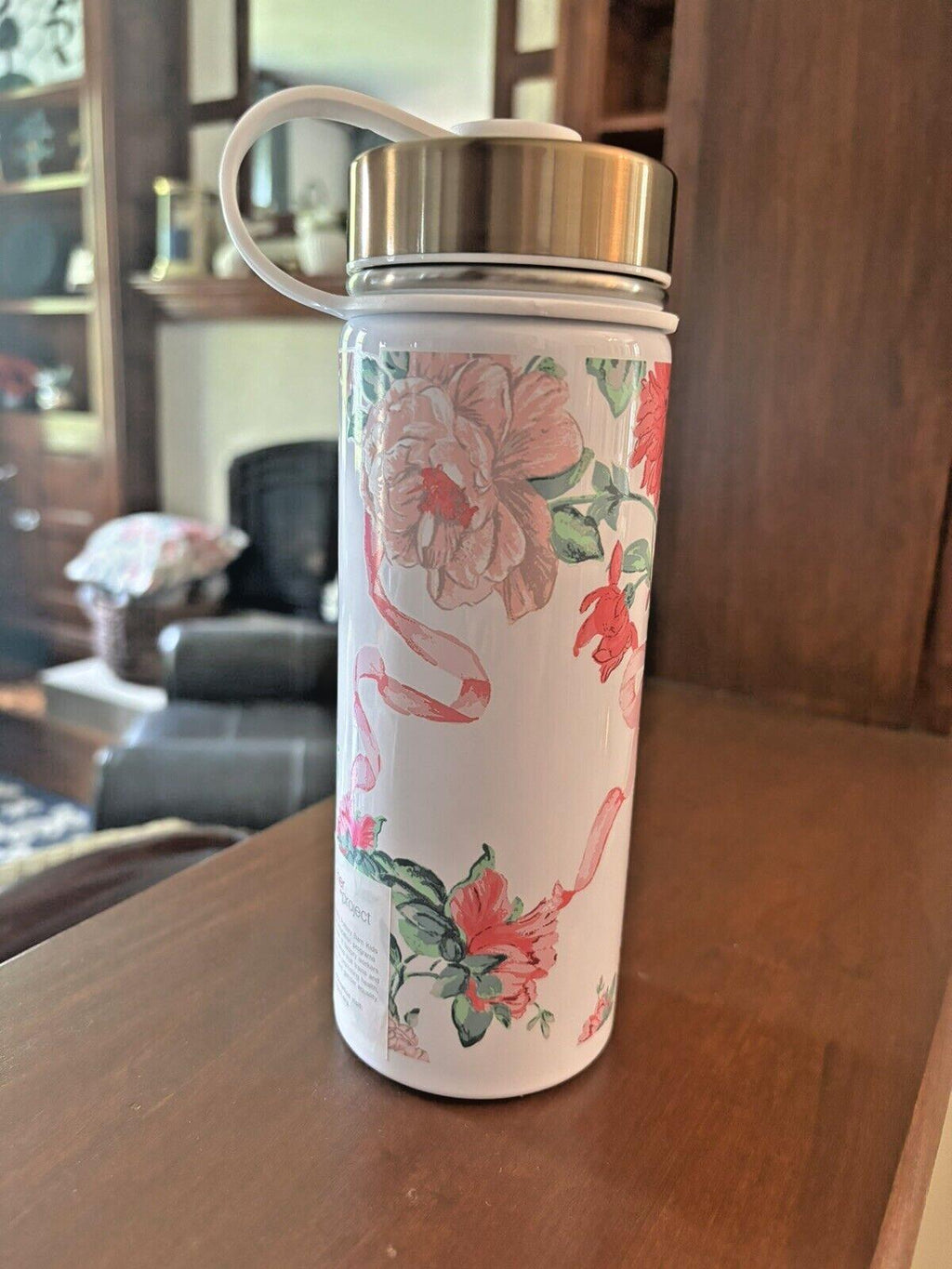 School Pottery Barn LoveShack Floral WATER BOTTLE flower holiday girl pink kid .