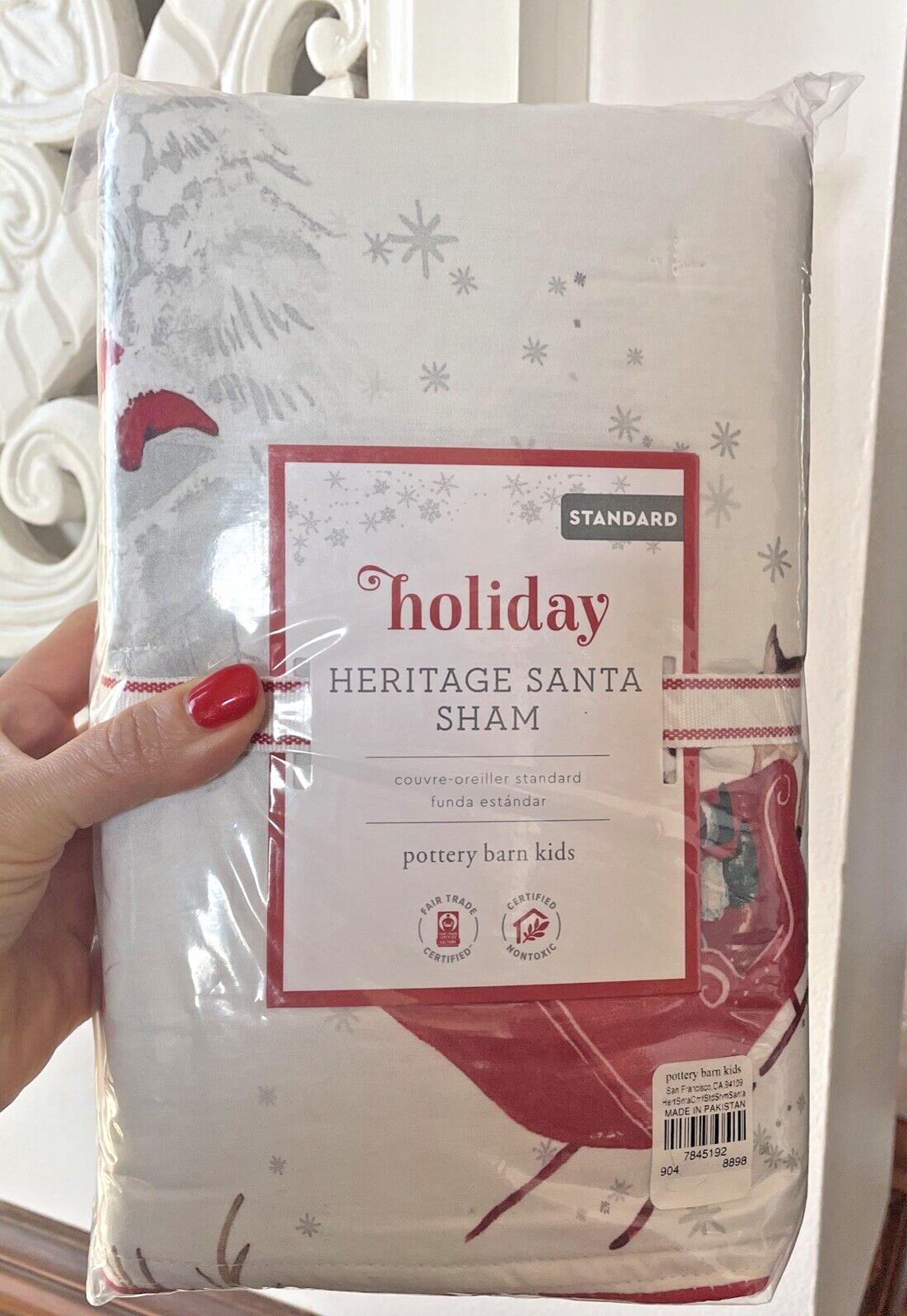 Pottery Barn Christmas Holiday Pillow SHAM Heritage Rudolph Santa Party Disney q