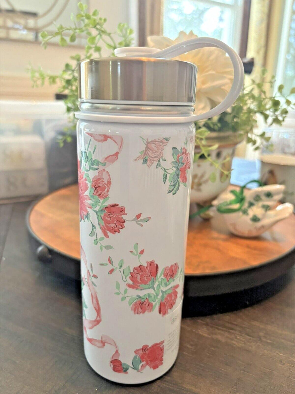 School Pottery Barn LoveShack Floral WATER BOTTLE flower holiday girl pink kid .