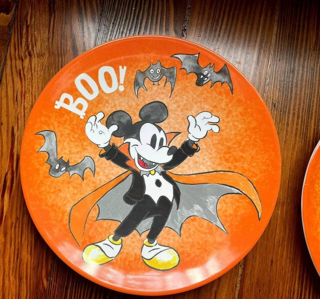 Pottery Barn Disney Mickey Mouse Plate Halloween holiday Party kid vampire new r