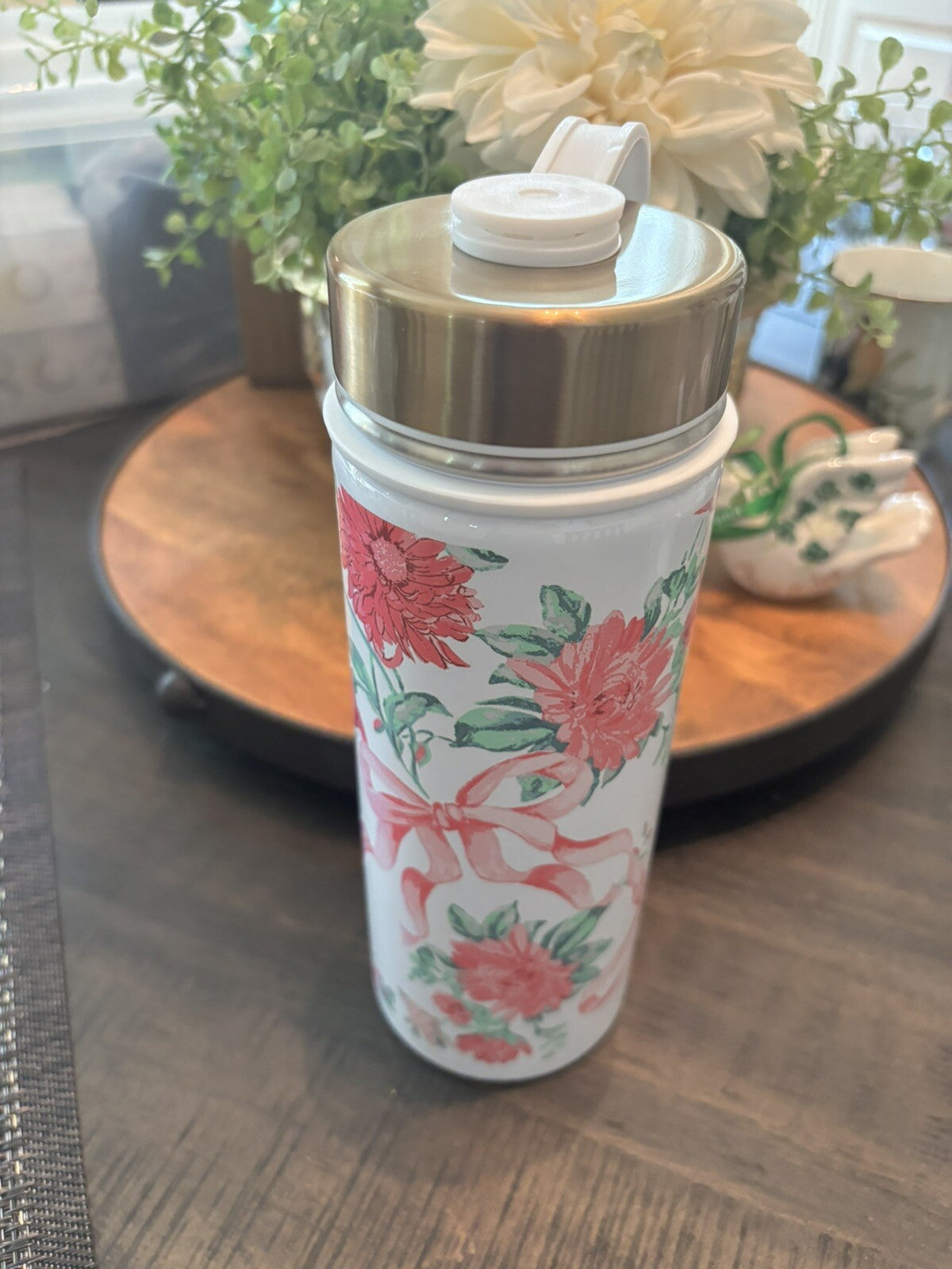 School Pottery Barn LoveShack Floral WATER BOTTLE flower holiday girl pink kid .