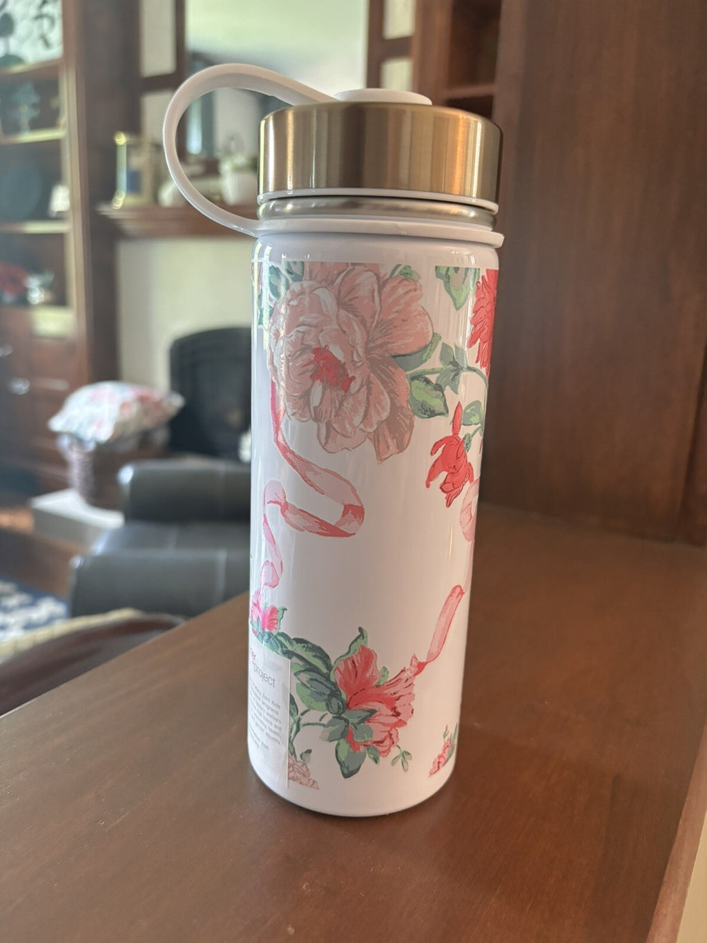 School Pottery Barn LoveShack Floral WATER BOTTLE flower holiday girl pink kid .