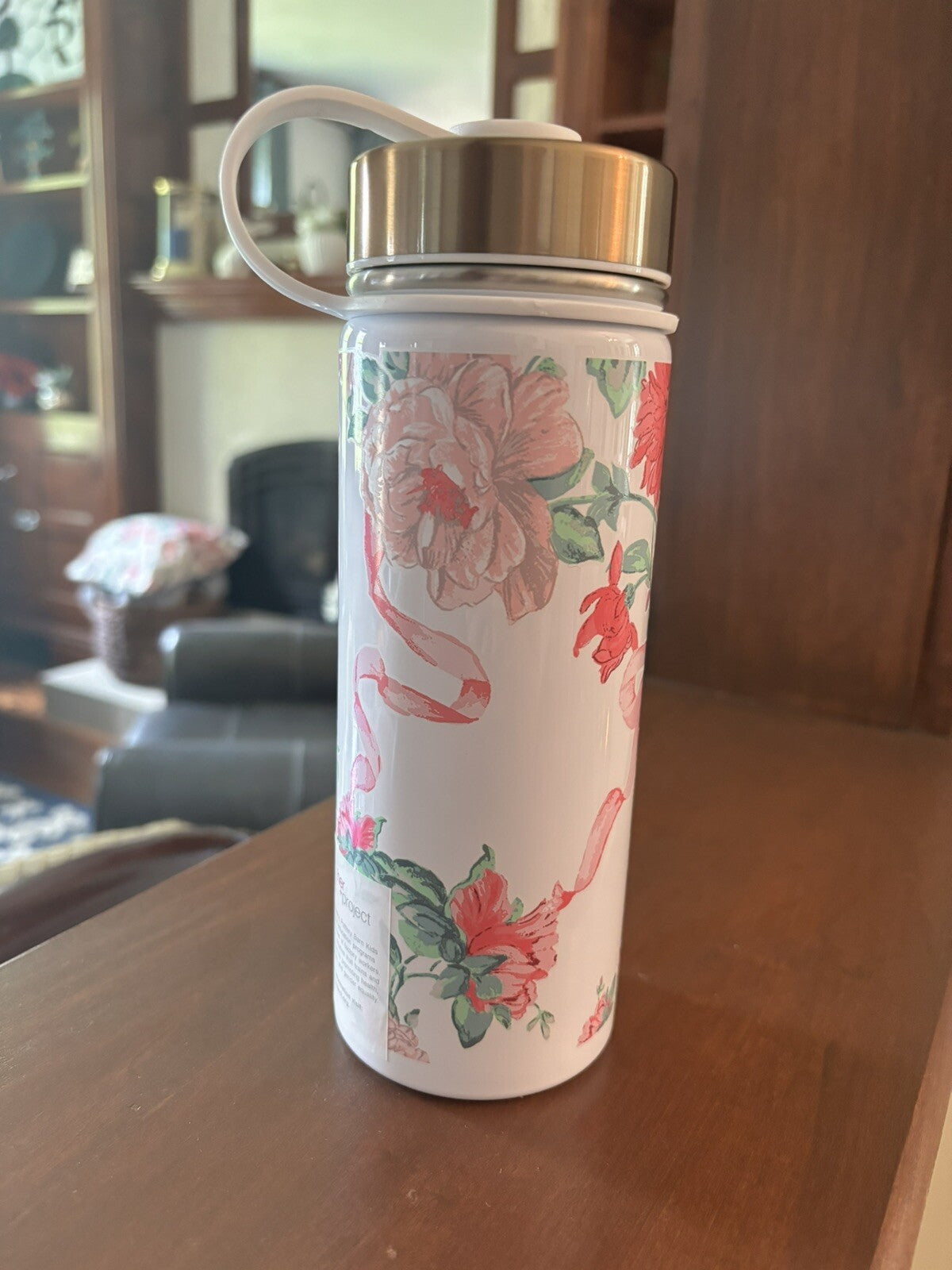 School Pottery Barn LoveShack Floral WATER BOTTLE flower holiday girl pink kid .
