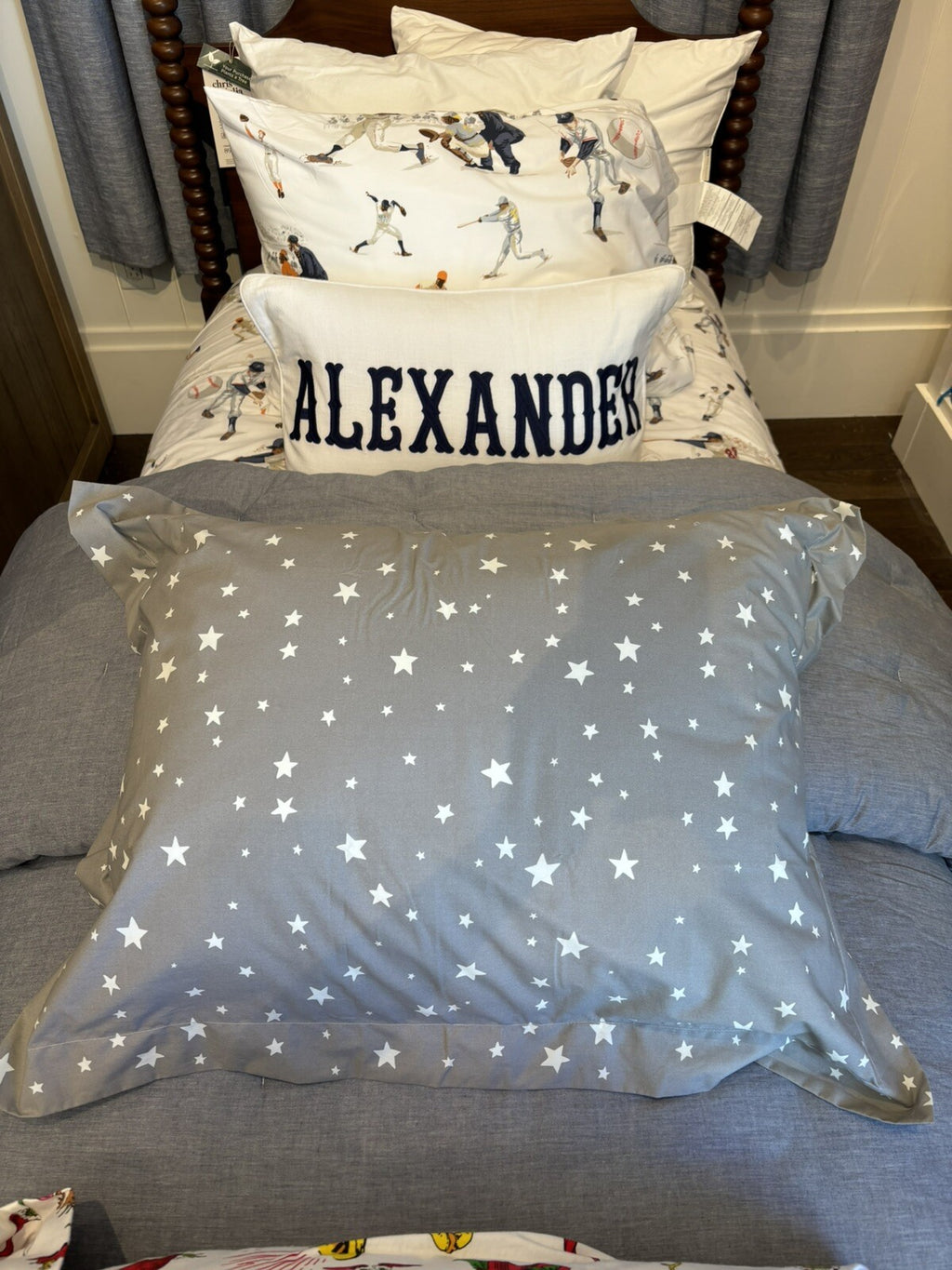 Pottery Barn  Christmas Pillowcase + Star Sham Glow Dark holiday disney SET 2 -