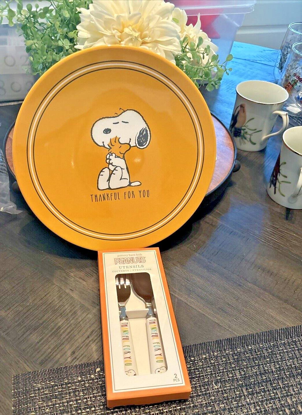 Snoopy Pottery Barn disney peanuts Holiday SET Thanksgiving party gift dinner -
