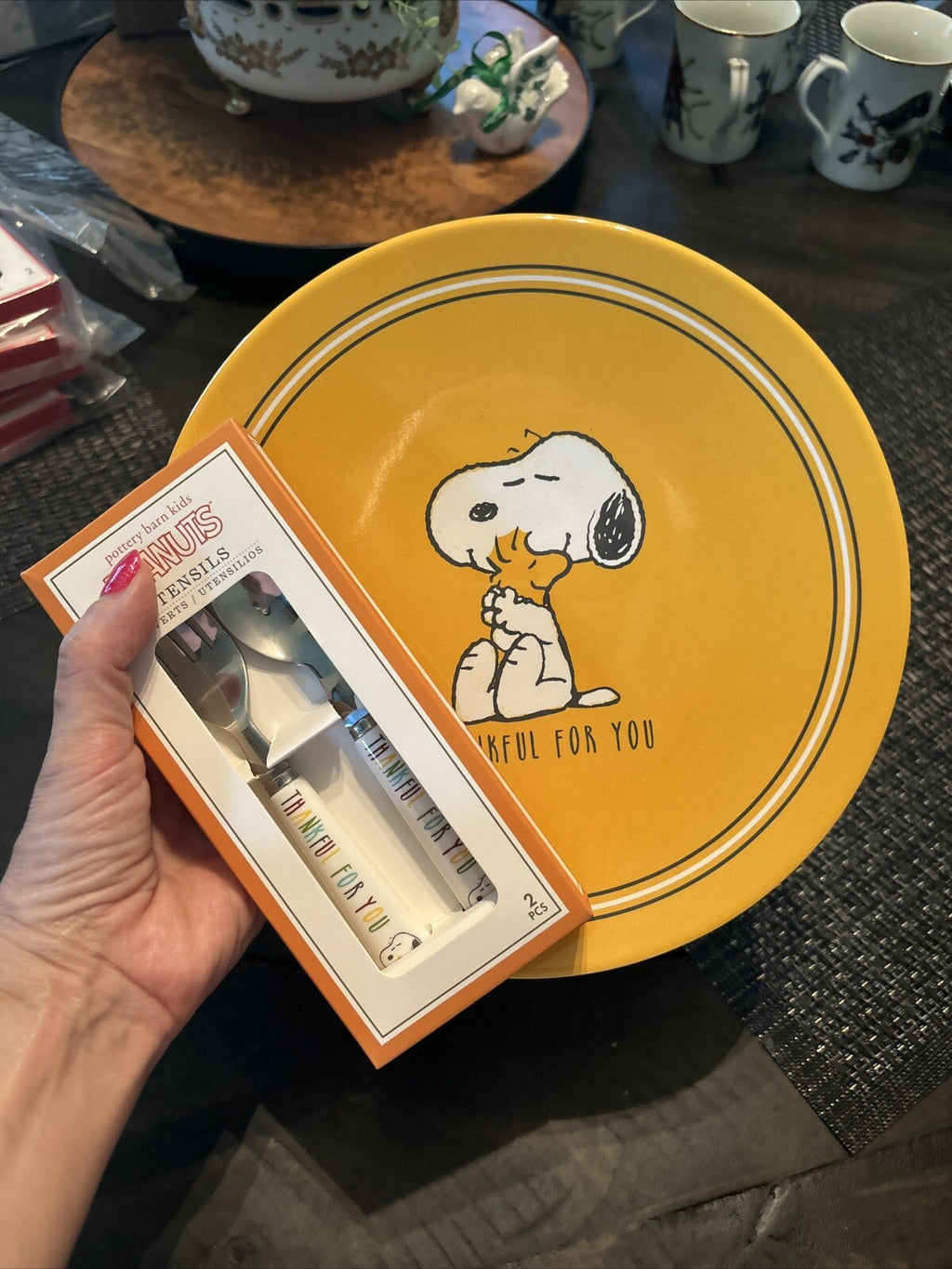 Snoopy Pottery Barn disney peanuts Holiday SET Thanksgiving party gift dinner -