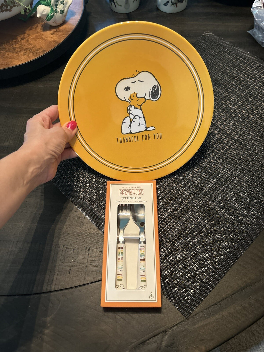 Snoopy Pottery Barn disney peanuts Holiday SET Thanksgiving party gift dinner -