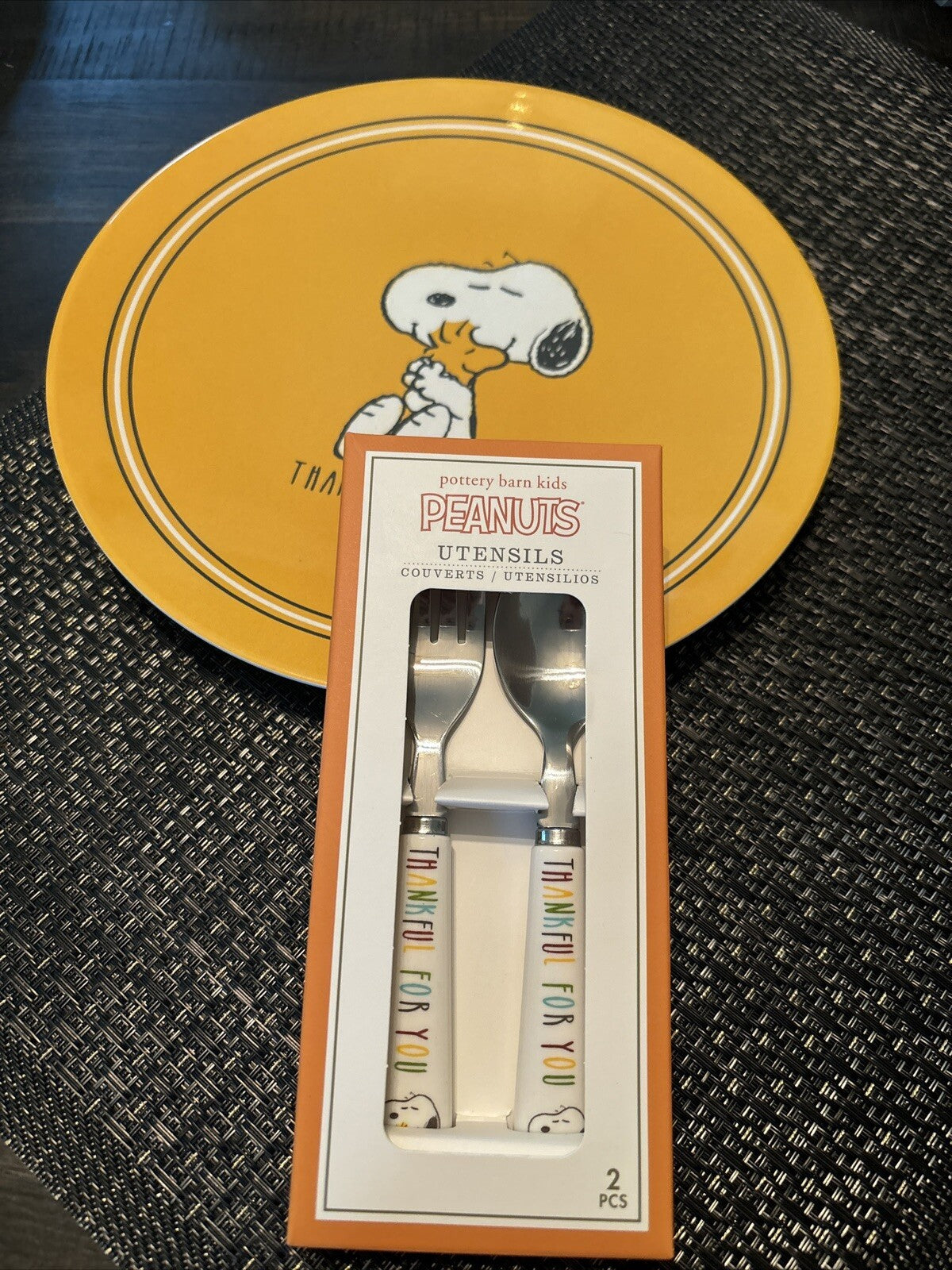 Snoopy Pottery Barn disney peanuts Holiday SET Thanksgiving party gift dinner -