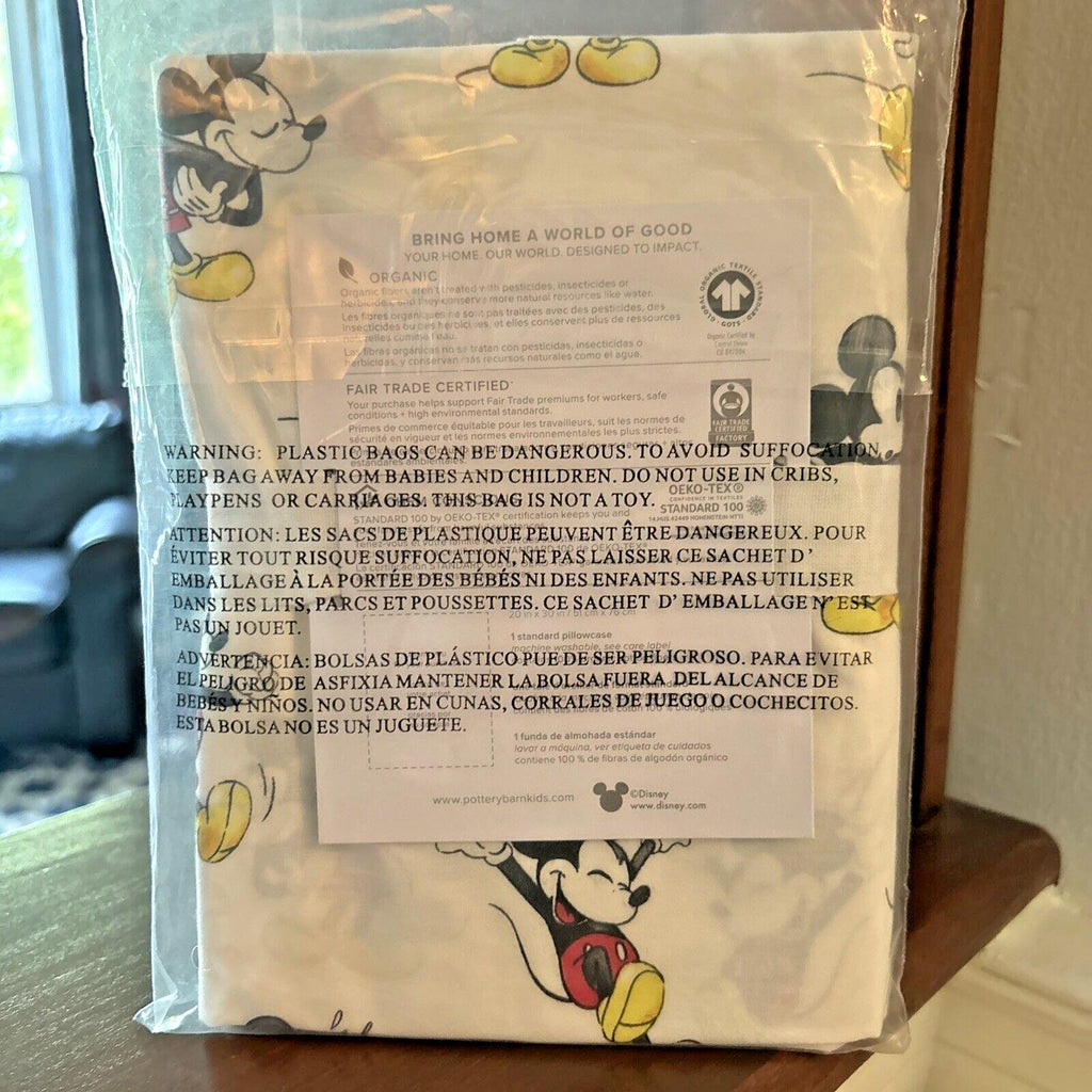 Pottery Barn Kids Disney Mickey Minnie Mouse PILLOWcase holiday party y