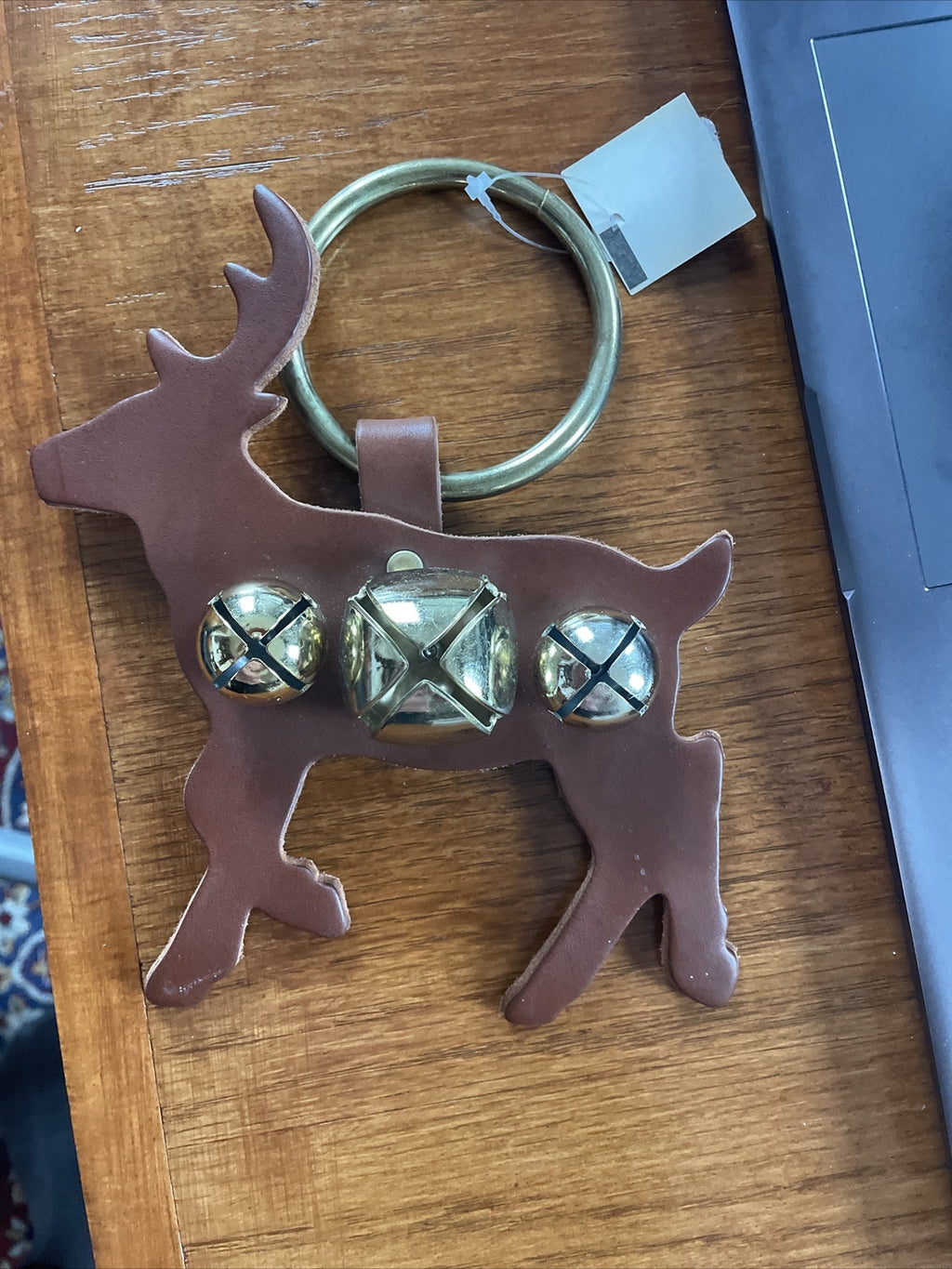 Pottery Barn Rudolph Reindeer Christmas Bell Santa holiday gift party boy girl r