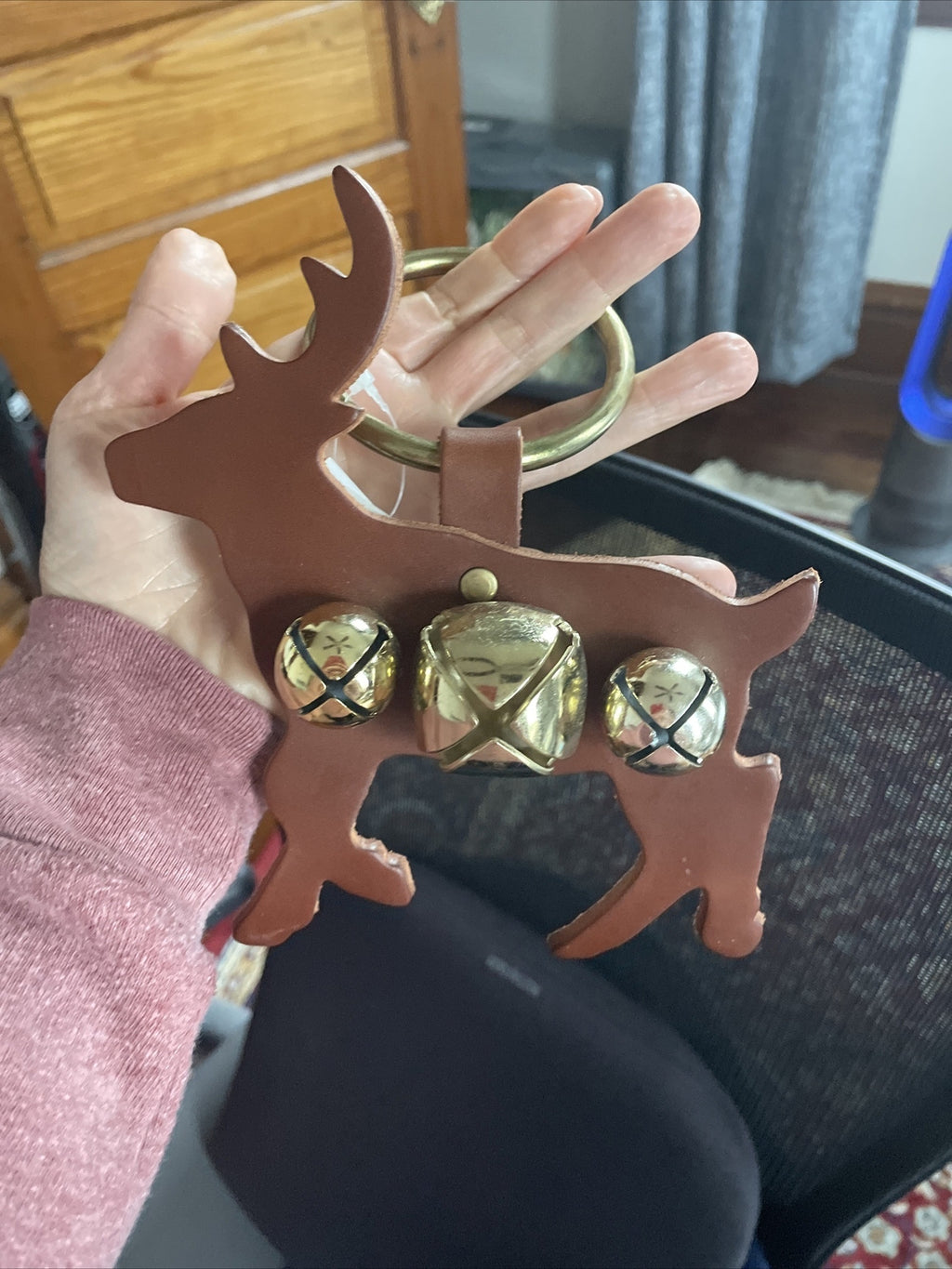 Pottery Barn Rudolph Reindeer Christmas Bell Santa holiday gift party boy girl r