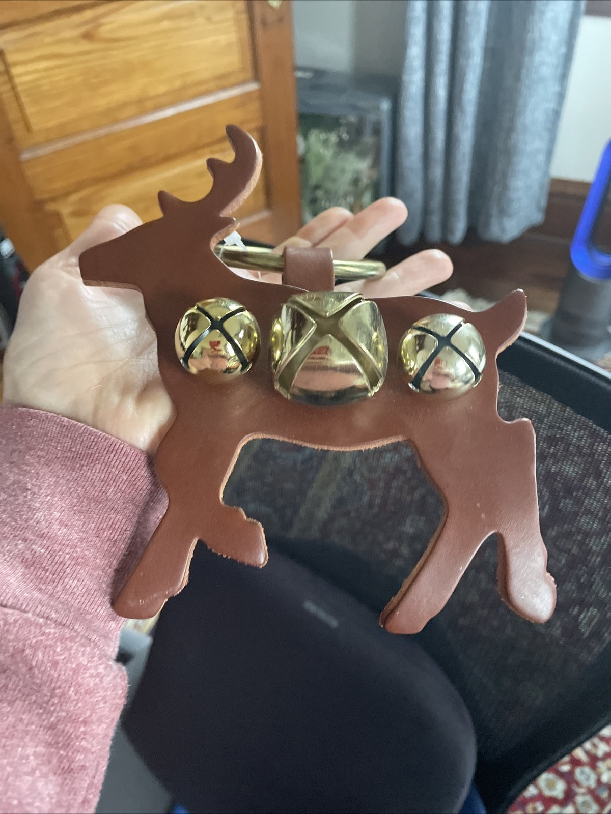 Pottery Barn Rudolph Reindeer Christmas Bell Santa holiday gift party boy girl r
