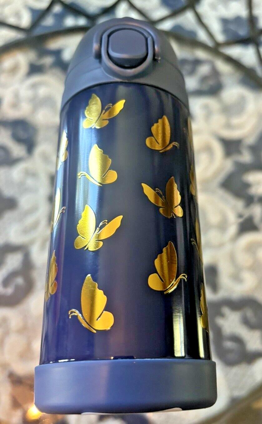 Pottery barn School Disney glitter rainbow garden WATER BOTTLE Travel girl ??