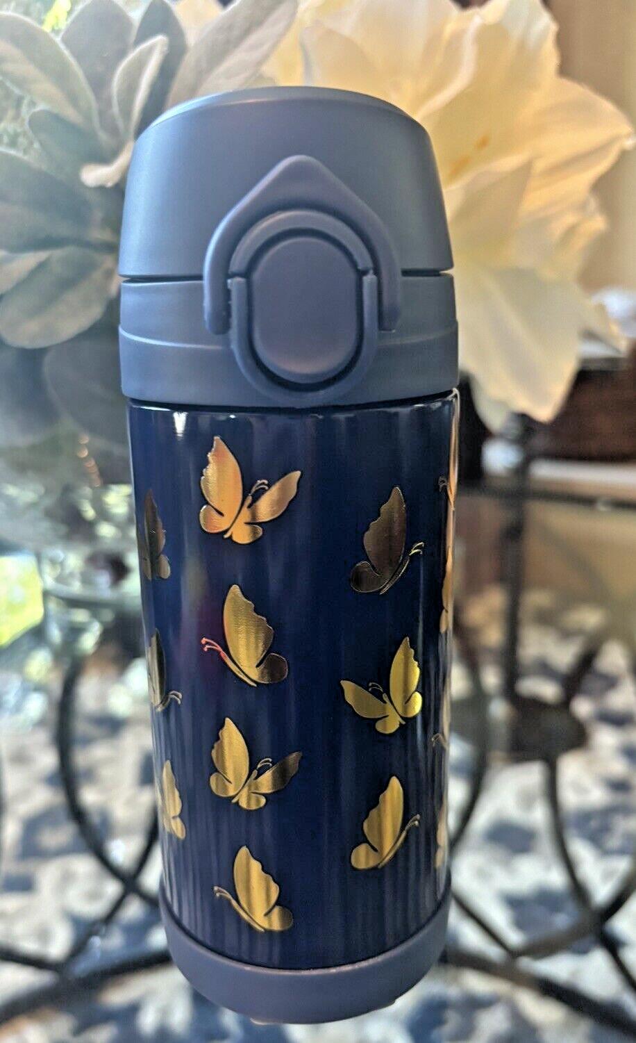 Pottery barn School Disney glitter rainbow garden WATER BOTTLE Travel girl ??