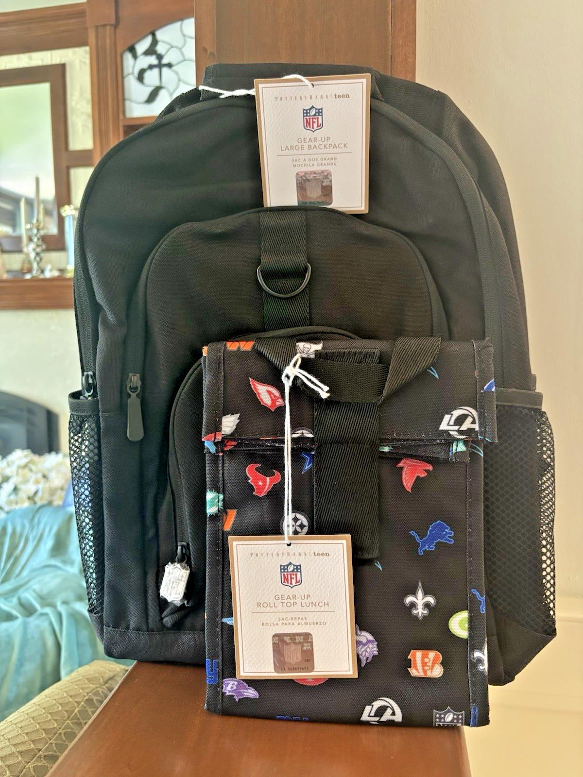 Pottery Barn School  LARGE BACKPACK LUNCH Football Baseball sports BAG NFL KID 1