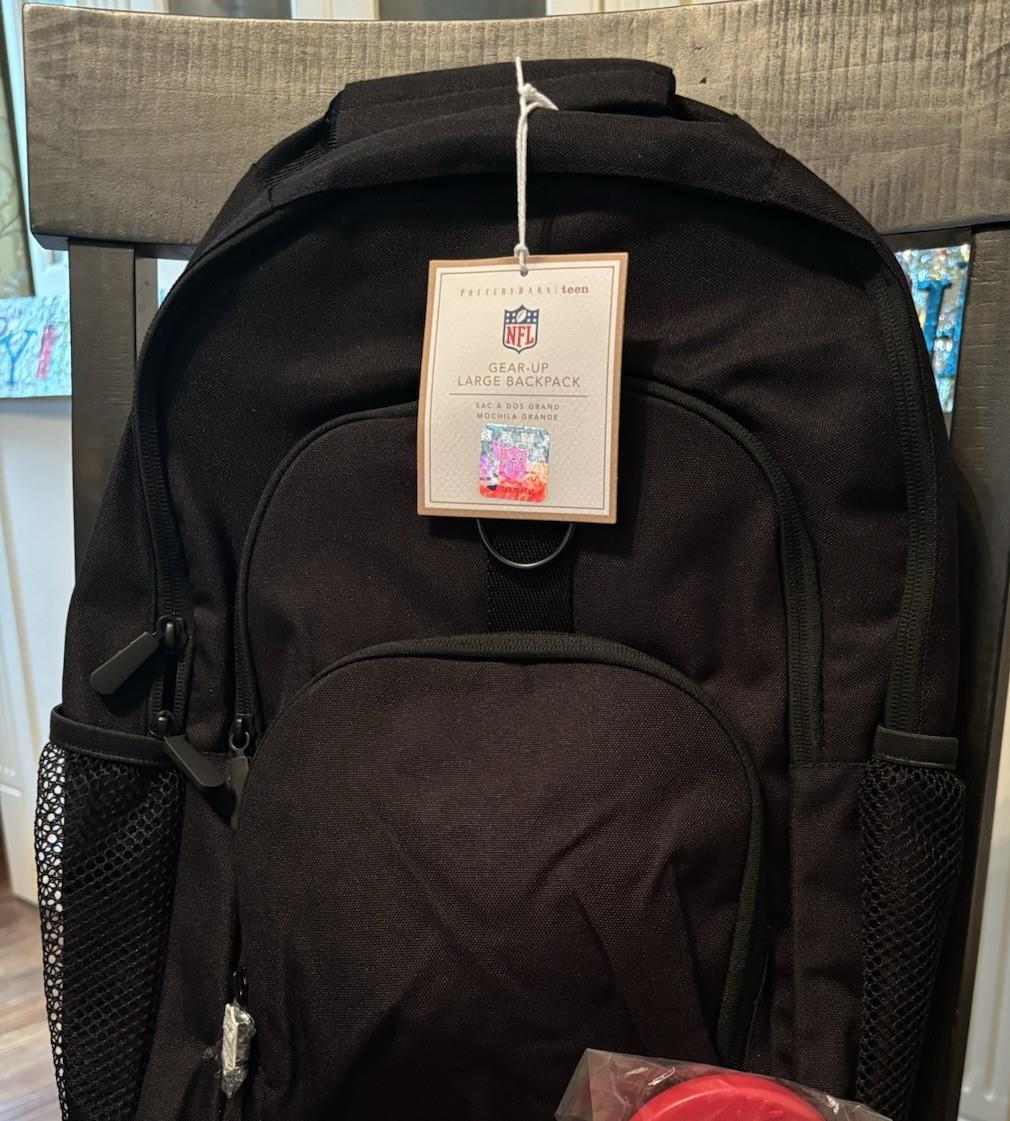 Pottery Barn School  LARGE BACKPACK LUNCH Football Baseball sports BAG NFL KID 1