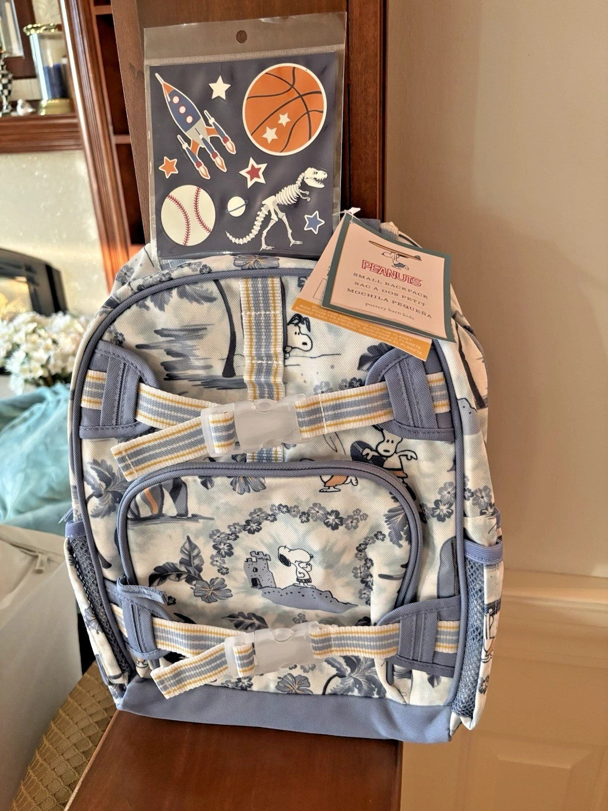 Pottery Barn School Snoopy Star War BACKPACK LUNCH travel Bag Mandalorian boy .