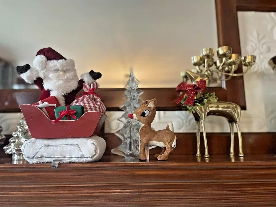 pottery barn holiday ornament Christmas Rudolph Santa gift party disney kids r