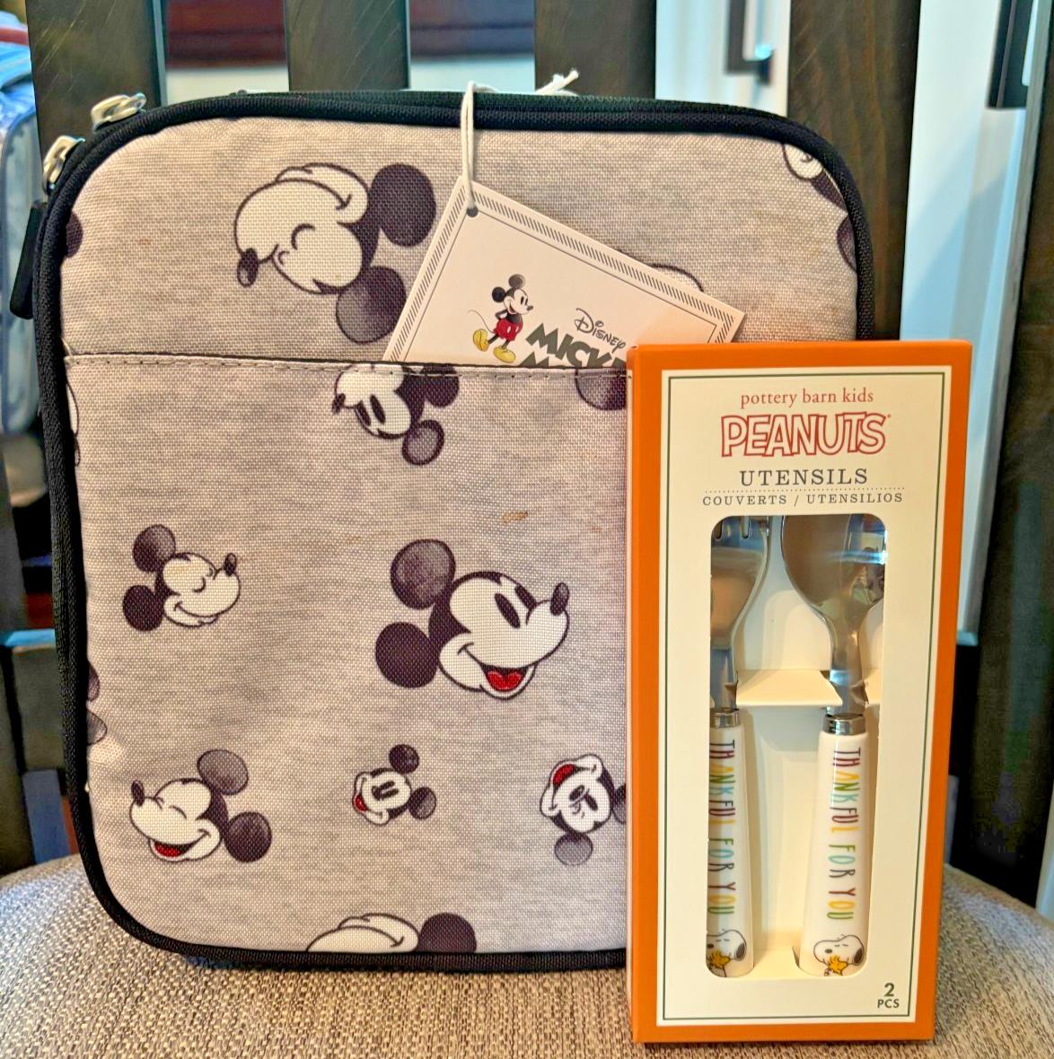 School Pottery barn Kid Mickey SNOOPY BACKPACK LUNCH Dinosaur travel BAG .