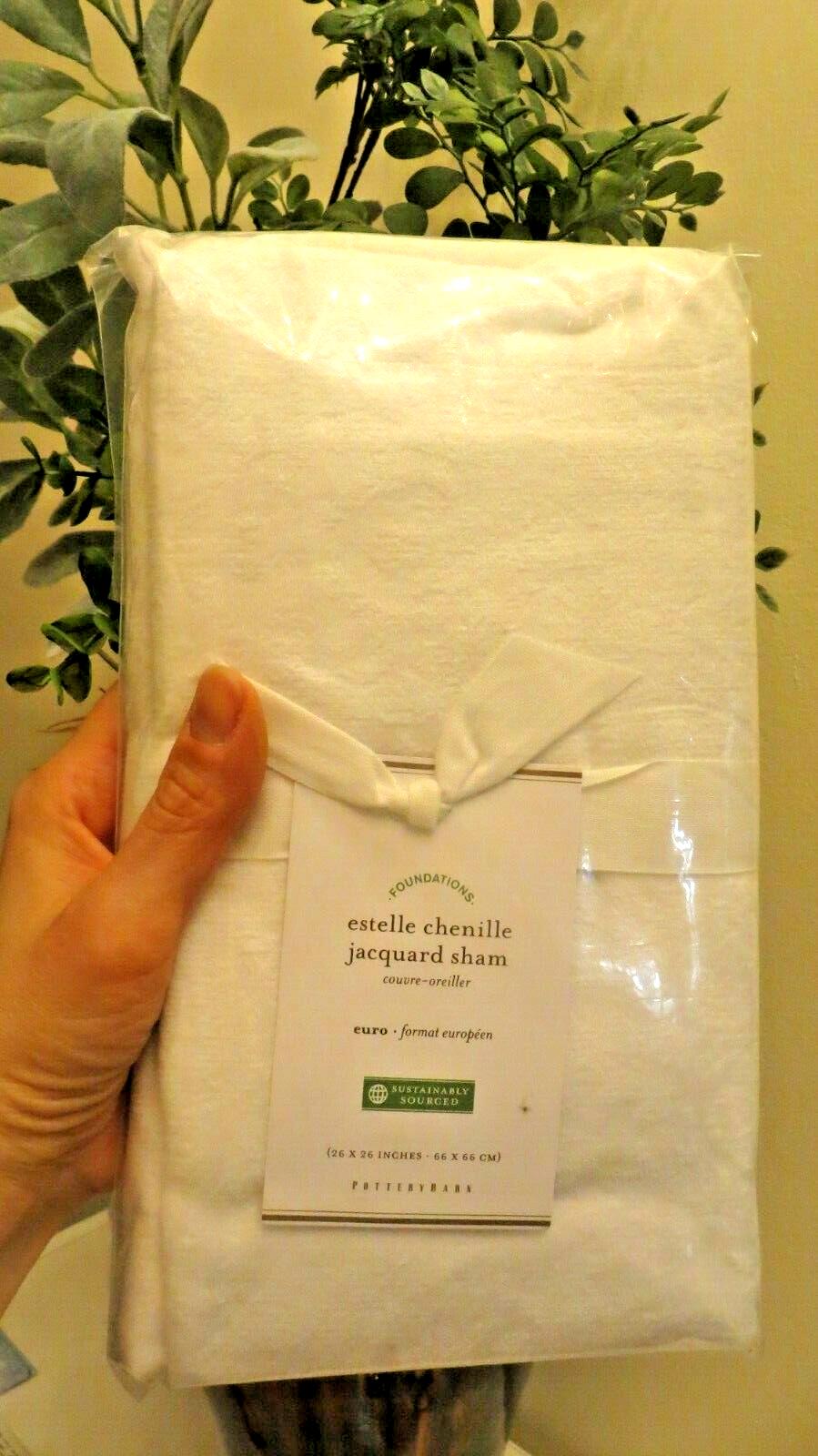 Pottery Barn JACQUARD pillow SHAM holiday princess bride white gift girl mom m