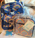 School Pottery barn Disney BACKPACK Rainbow +LUNCH BOX  party travel bag set .