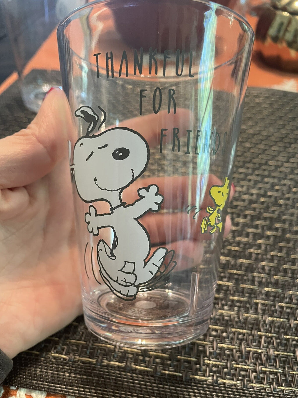 Disney snoopy Pottery Barn Cup 4 Holiday Party Peanuts  Thanksgiving School ]