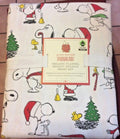 Snoopy Pottery Barn Peanuts Twin Sheet Holiday Party Christmas dog Charlie 1