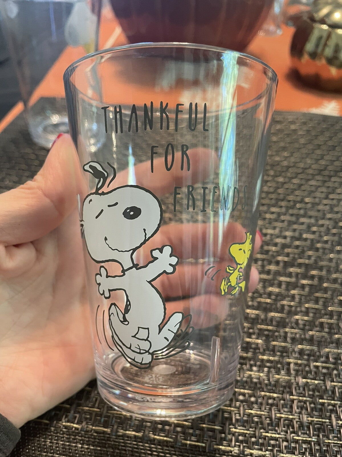 Disney snoopy Pottery Barn Cup 4 Holiday Party Peanuts  Thanksgiving School ]