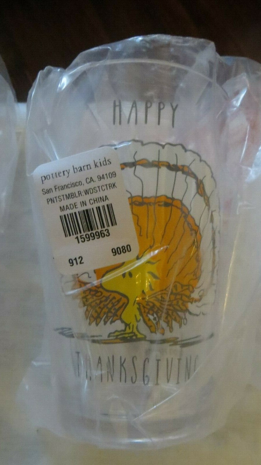 Disney snoopy Pottery Barn Cup 4 Holiday Party Peanuts  Thanksgiving School ]