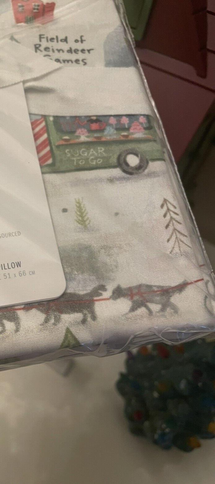 Pottery Barn Disney Pillowcase KING holiday Deer Christmas Gift kids SET 2 New '