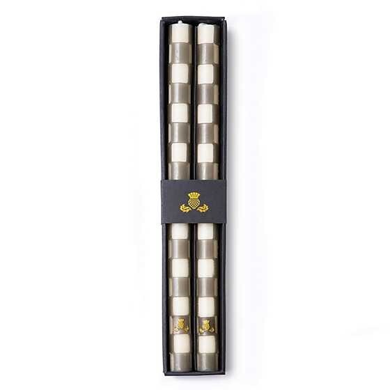 MacKenzie Childs Glow Check Dinner Candle holiday party guest 12" Taper SET 2 /0