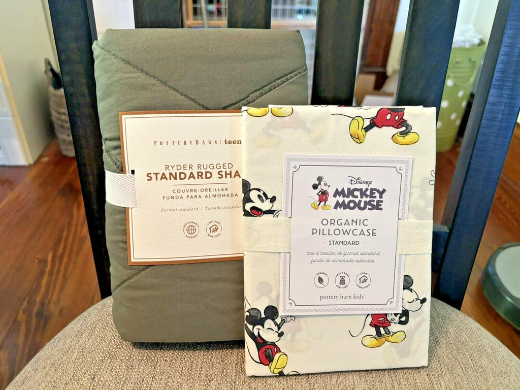 Pottery Barn Disney Mickey Mouse ?PILLOWCASE SHAM holiday Party Kid Gift y